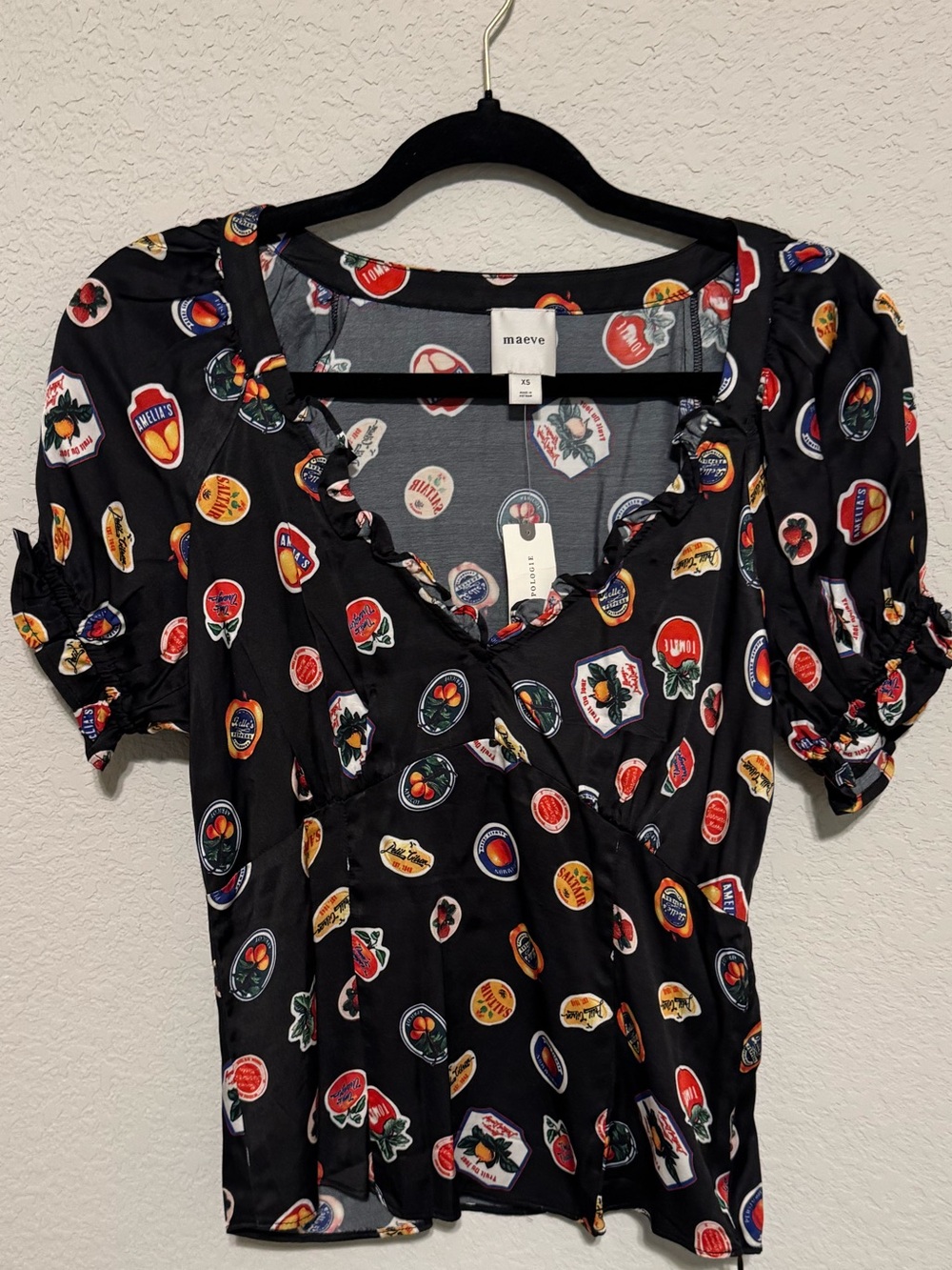 Anthropologie Maeve Puff-Sleeve Popover Blouse | XS 🖤